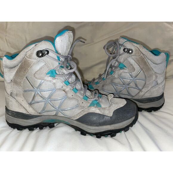 The North Face Women Mid Goretex Waterproof Hiking Boots Turquoise Gray 7.5 - Picture 10 of 12
